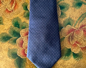 Cravatta vintage a pois blu navy di Bert Pulitzer
