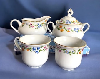 Servizio da tè vintage THUN in porcellana ceca in "Fiori di Provenza"