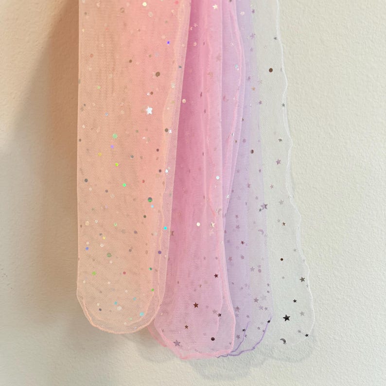 Calcetines transparentes con estrellas de confeti, calcetines de tul para niñas pequeñas y niñas, accesorios para fiestas de bailarinas imagen 13