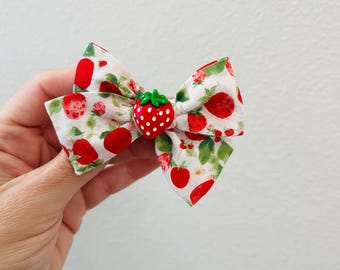 Strawberry Hair Bows Berry Sweet Birthday Hair Clips or Headbands for Toddler and Baby Girl