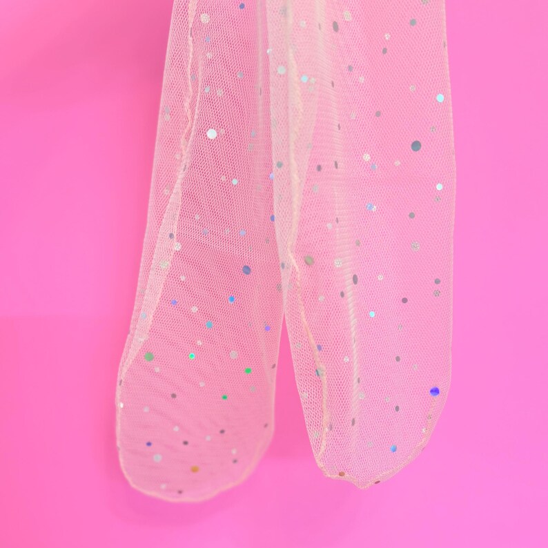 Calcetines transparentes con estrellas de confeti, calcetines de tul para niñas pequeñas y niñas, accesorios para fiestas de bailarinas imagen 12