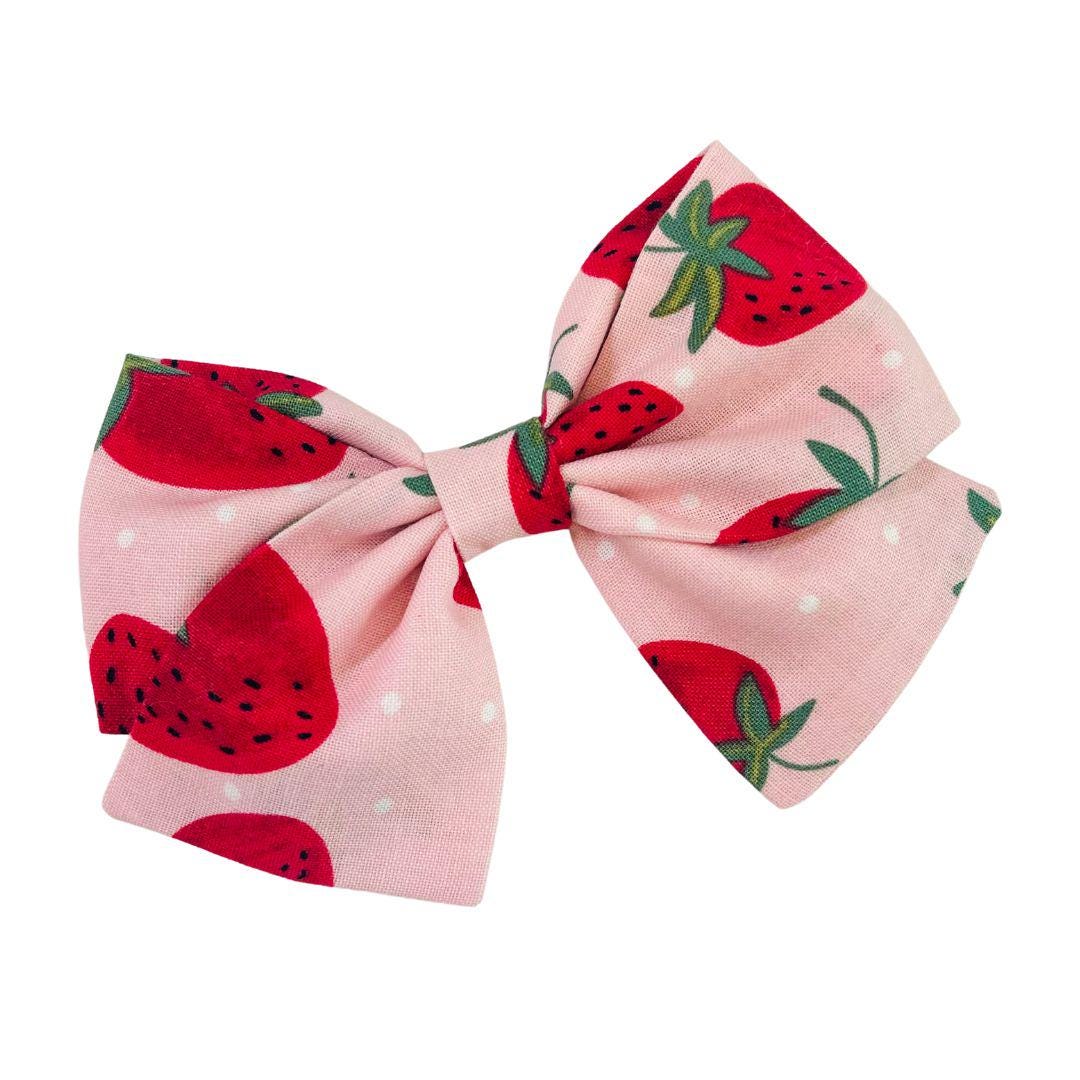 Strawberry Hair Bows for Toddlers or baby girls, berry sweet birthday headbands or clips, select design