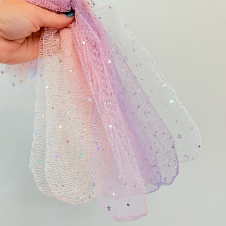 Calcetines transparentes con estrellas de confeti, calcetines de tul para niñas pequeñas y niñas, accesorios para fiestas de bailarinas imagen 2