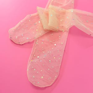 Calcetines transparentes con estrellas de confeti, calcetines de tul para niñas pequeñas y niñas, accesorios para fiestas de bailarinas imagen 14