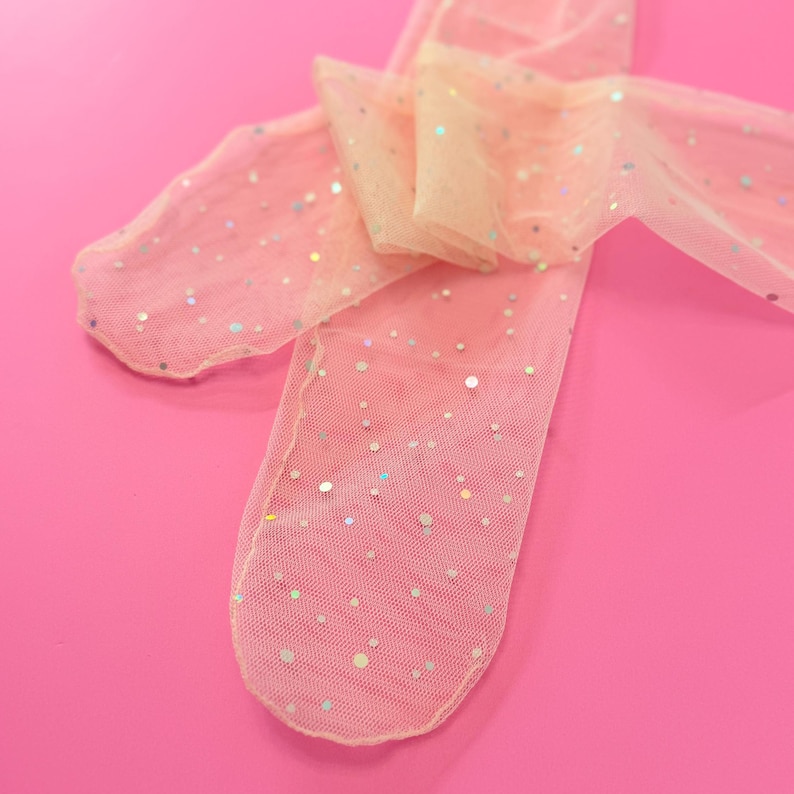 Calcetines transparentes con estrellas de confeti, calcetines de tul para niñas pequeñas y niñas, accesorios para fiestas de bailarinas imagen 14