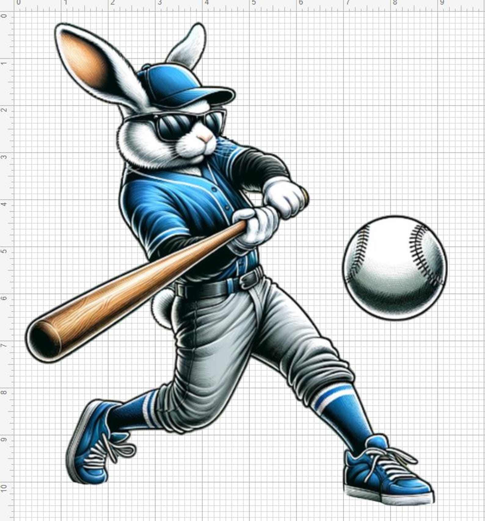 Cool Baseball Bunny PNG Clipart Sublimation Sports Rabbit Hitting Ball ...