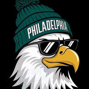 Águila de Filadelfia PNG, Imágenes prediseñadas de águila genial, Mascota del águila de fútbol, Arte de fanático de los deportes de Filadelfia, Descarga digital de águilas, Diseño de águila de moda PNG