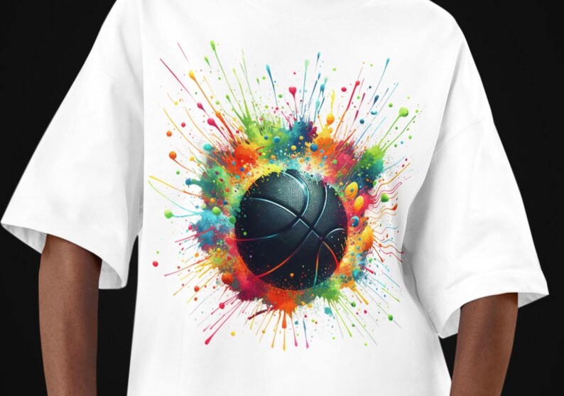 Colorful Basketball Splash PNG Sublimation Design Vibrant Paint ...