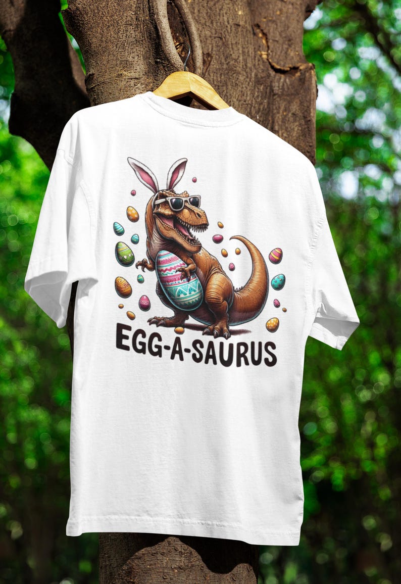 Funny Easter Dinosaur PNG Clipart T Rex Wearing Bunny Ears Holding ...