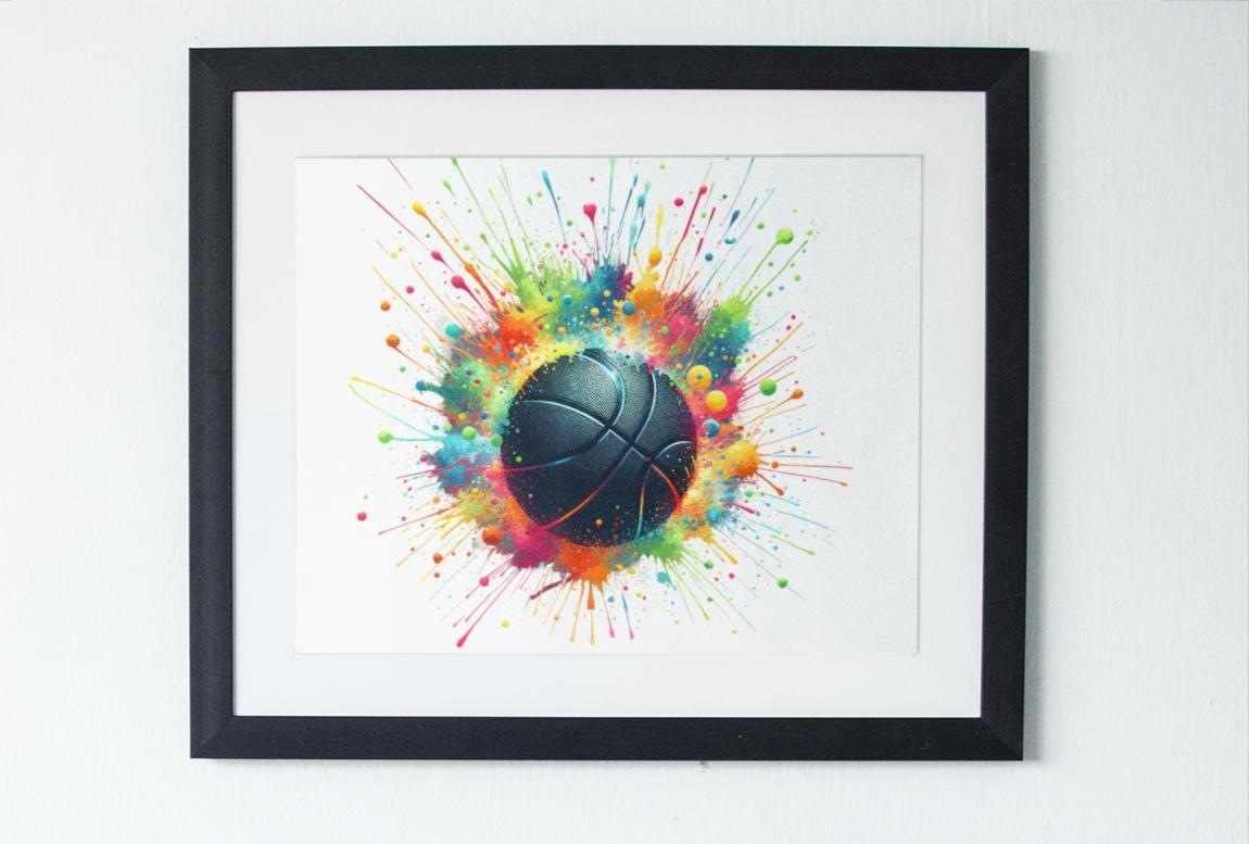 Colorful Basketball Splash PNG Sublimation Design Vibrant Paint ...