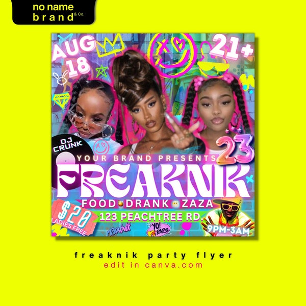 Freaknik Pool Party Invitation Etsy