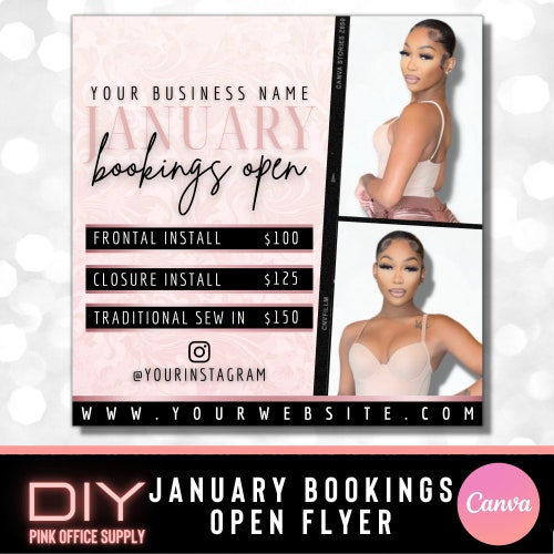 January appointments available flyer diy book now calendar etsy
