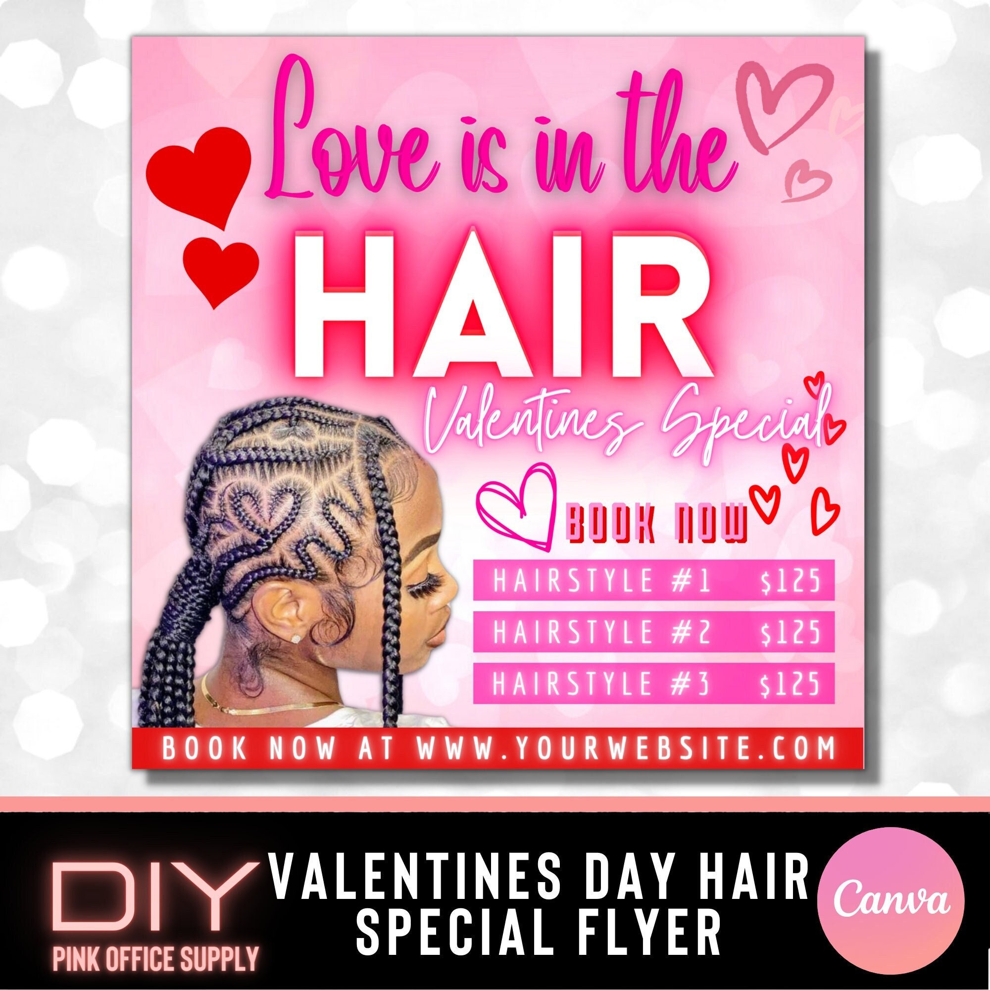 Valentines Day Hair Special Flyer DIY February Flash Sale - Etsy Valentines Day Hair Special Flyer DIY February Flash Sale - Etsy