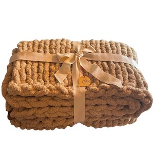 Handknitted Chunky Chenille Throw