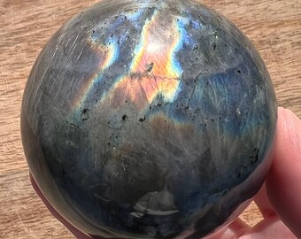 Flashy Labradorite Sphere: Third Eye Chakra Crystal (50mm), Madagascar