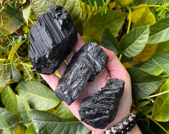 Raw Black Tourmaline Crystal - Large Raw Black Tourmaline - You Choose