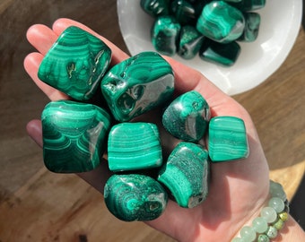 Malachite Tumble - Tumbled Malachite Crystal - Tumbled Crystals - You Choose