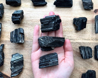 Raw Black Tourmaline Crystal: Root Chakra Stone (1-2 inch)