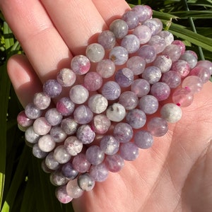 Unicorn Stone Bracelet: 6mm Pegmatite Crystal, Madagascar Gemstone