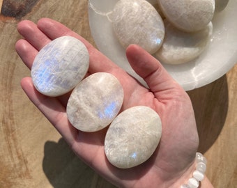 Moonstone Palm Stone - Blue Flash Moonstone - You Choose