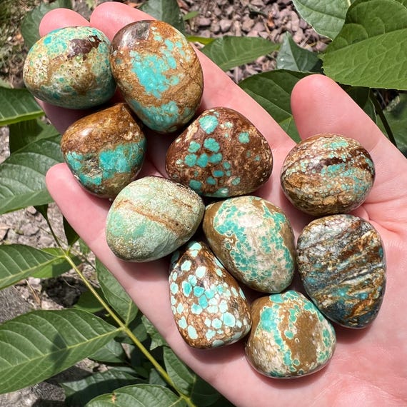 Number 8 Mine Turquoise Tumbled Stone: Nevada | Natural Turquoise Crystal | Communication | Protection | Throat Chakra