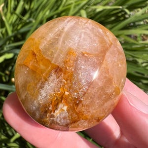 Golden Healer Quartz Palm Stone: Madagascar Crystal, Solar Plexus Chakra