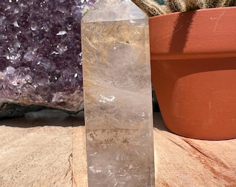 Dendritic Quartz Tower: Madagascar Crystal Obelisk, Crown Chakra