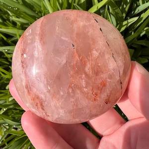 Fire Quartz Palm Stone: Natural Red Hematoid Crystal from Madagascar, Sacral & Root Chakra