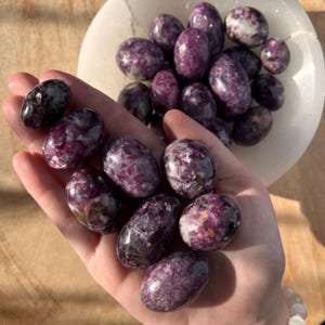 Gemmy Lepidolite With Mica Tumble - Tumbled Sparkly Lepidolite - Purple Mica Tumbles - Third Eye Chakra