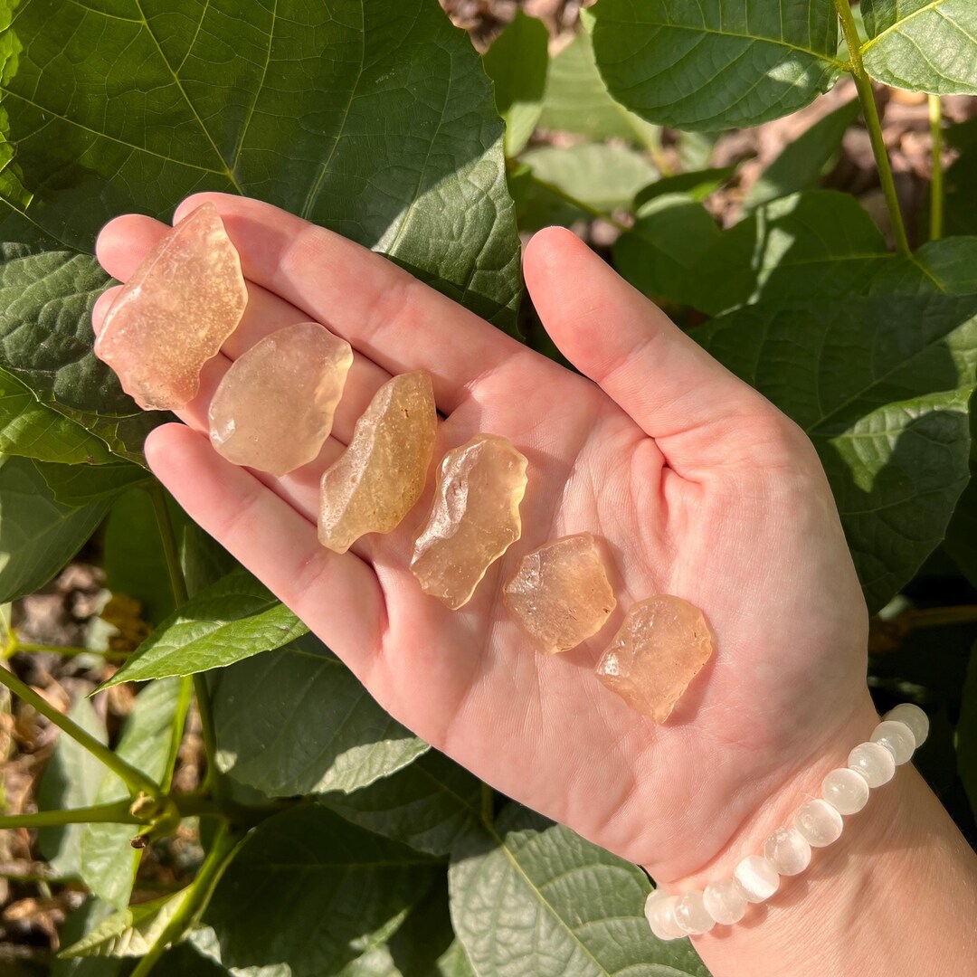 Natural Libyan Desert Glass Raw Tektite Crystal Solar Plexus Chakra