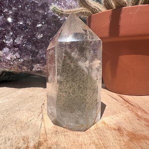 Lodolite Tower - Lodolite Point - Garden Quartz Tower Garden Quartz Point - Included Quartz Tower - Lodolite Crystal - Crown Chakra
