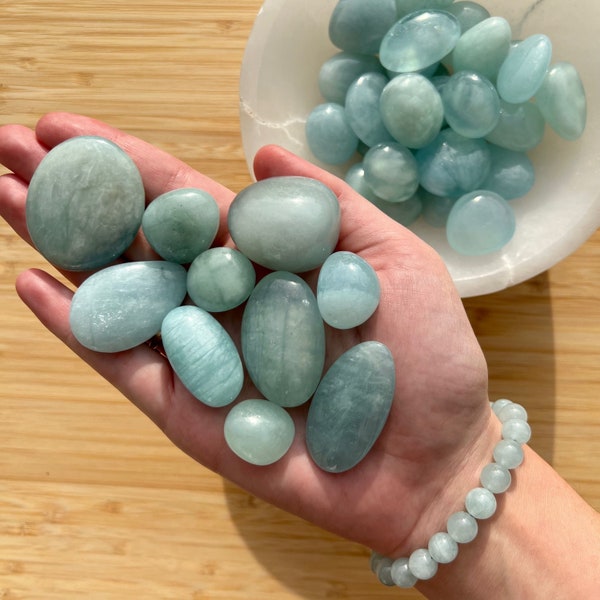 Aquamarine Tumble - Tumbled Aquamarine - Crystal Tumbles