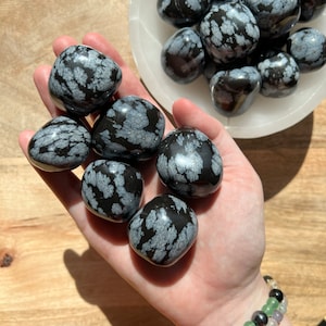 Snowflake Obsidian Tumble - Tumbled Snowflake Obsidian - Snowflake Obsidian Crystal Tumbles - Root Chakra