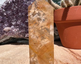 Dendritic Quartz Tower: Crown Chakra Crystal Healing Stone