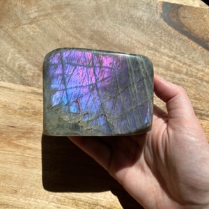 Pink Flash Labradorite Freeform: Flashy Labradorite Crystal From Madagascar, Crown & Third Eye Chakra