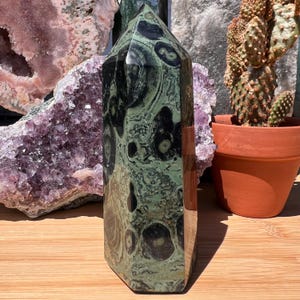 Kambaba Jasper Tower - Large Kambaba Jasper Tower Point - Kambaba Jasper Point- Fossilized Stromatolite Algae - Heart Chakra & Root Chakra