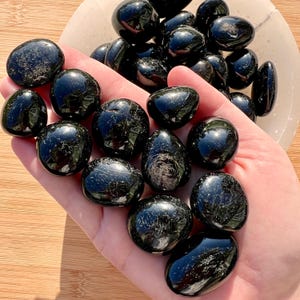 Tumbled Black Tourmaline Crystal: Root Chakra Stone
