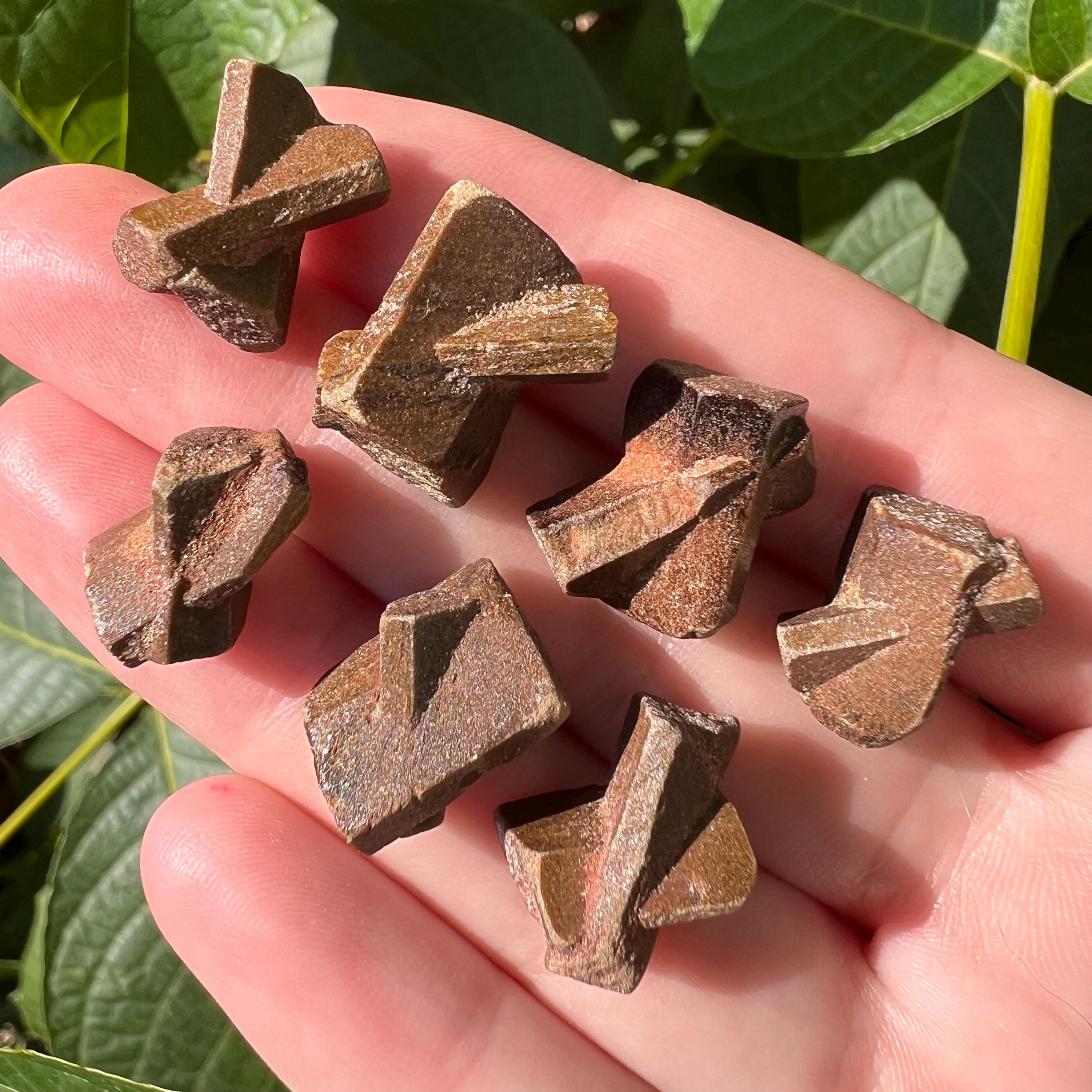 1PC Natural Gemstone Raw Staurolite Polished Fairy Cross Stone Mineral Specimen Reiki Healing Quartz Crystal Stone As A Gift Ran