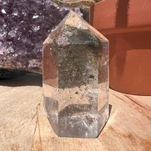 Lodolite Tower - Lodolite Point - Garden Quartz Tower Garden Quartz Point - Included Quartz Tower - Lodolite Crystal - Crown Chakra