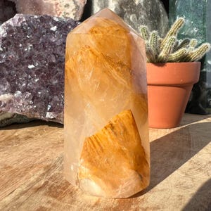 Golden Healer Quartz Tower: Madagascar Crystal, Solar Plexus Chakra