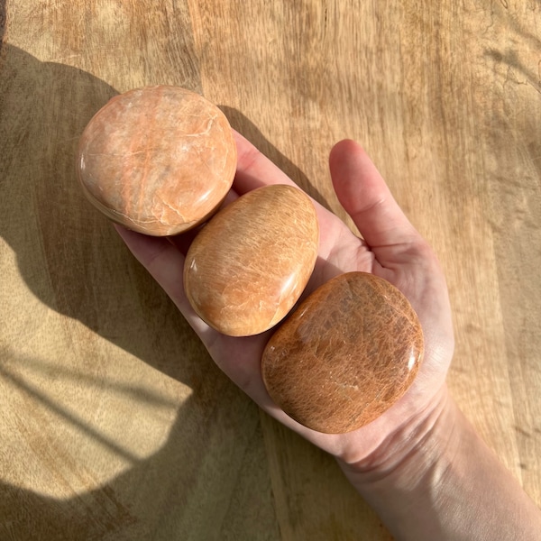 Peach Moonstone Palm Stone - Peach Moonstone Worry Stone - You Choose