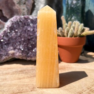 Orangen Calcit Turm - Saftiger Orangen Calcit Kristall Turm - Solar Plexus Chakra & Sakral Chakra