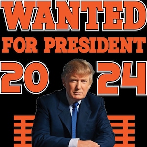 Wanted for President PNG Digital Download, Trump 2024 Mugshot PNG, Funny Trump Supporters Gift, PNG Sublimation for Shirts, Political Poster