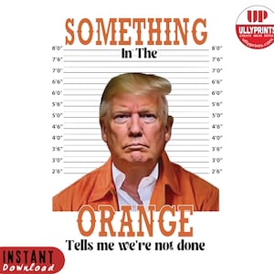 Trump Mugshot 2024 Funny PNG Digital Print, Something in the Orange Trump Prints, Trump 2024 Tshirt Print, Trending MAGA Posters PNG Prints