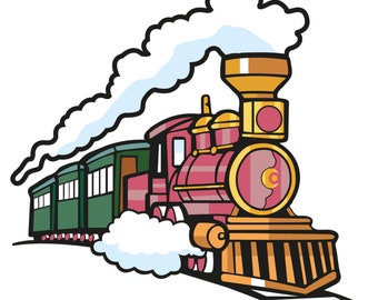 Cartoon Train Design With Smoke Vinyl Wall Decal Colorful - Etsy Cartoon Train Design With Smoke Vinyl Wall Decal Colorful - Etsy