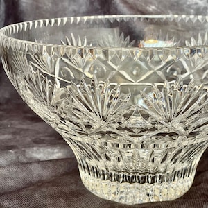 Ornate Large Vintage Fruit Bowl, English, Crystal, Cut Glass, Centrepiece Dish, Circa 1950s.