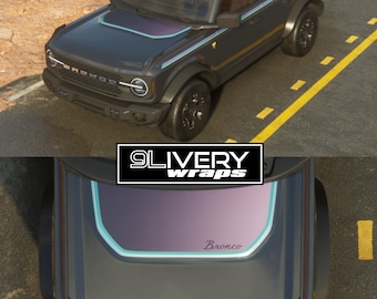 Heritage Style Upper Door Stripes - Retro/Vaporwave/Custom Color 2DR/4Dr - Fits Bronco