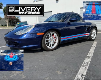 Martini Style Racing Stripes: DIY Vinyl Decal Kit for Porsche