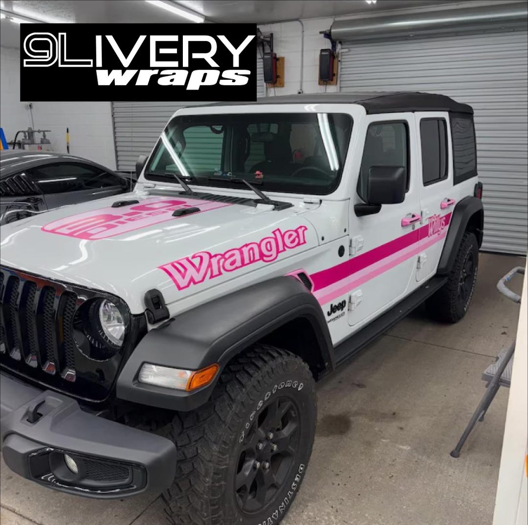 Pink Retro Racing Stripes: Jeep Wrangler/gladiator DIY Graphics