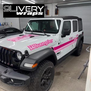 Doll Pink Retro Racing Stripes - Iconic Style for Wrangler, Sahara, Gladiator, Rubicon, Willy's and more! - DIY Graphics - Glam Pink